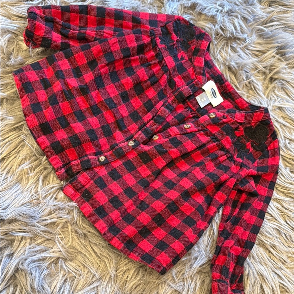 Old Navy Red and Black Button Down Shirt